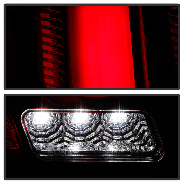 Spyder Auto 5085092 LED Tail Lights; Red Light Bar; w/Sequential Turn Signal; Black; - Truck Part Superstore