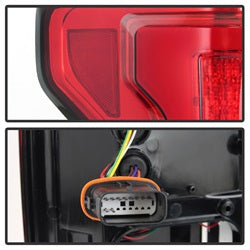 Spyder Auto 5085320 LED Tail Lights; Light Bar; Compatible w/Rear Blind Spot Sensor Only; Red Clear; - Truck Part Superstore