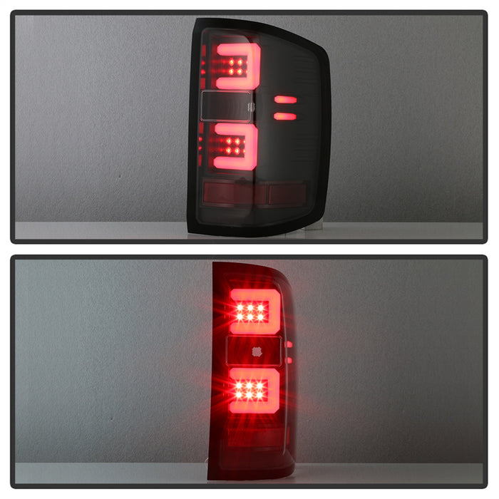 Spyder Auto 5085856 Light Bar LED Tail Lights; Bulb Type; w/Factory Equipped LED Tail Lights; Black; - Truck Part Superstore