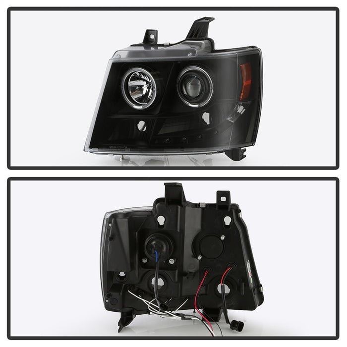 Spyder Auto 5085979 Halo LED Projector Headlights; Incl. High H1 And Low H1; Black; - Truck Part Superstore