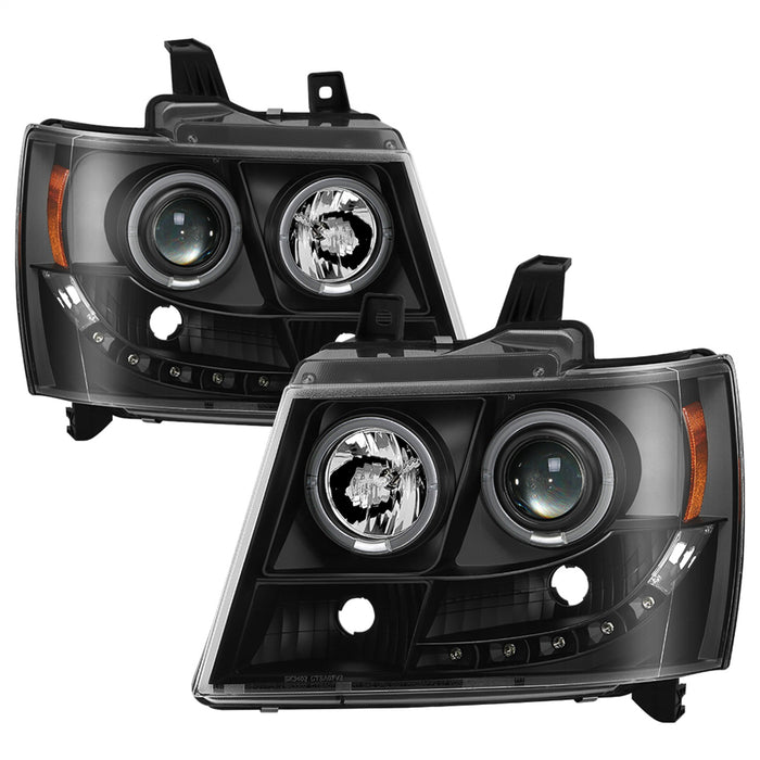 Spyder Auto 5085979 Halo LED Projector Headlights; Incl. High H1 And Low H1; Black; - Truck Part Superstore