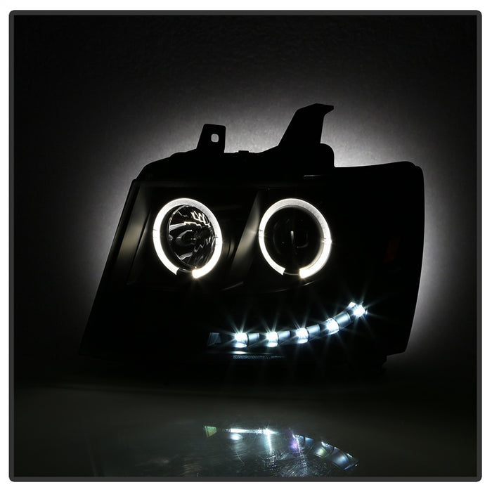 Spyder Auto 5085979 Halo LED Projector Headlights; Incl. High H1 And Low H1; Black; - Truck Part Superstore