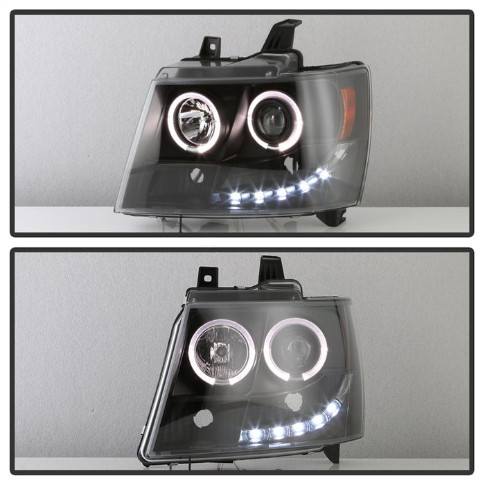 Spyder Auto 5085979 Halo LED Projector Headlights; Incl. High H1 And Low H1; Black; - Truck Part Superstore