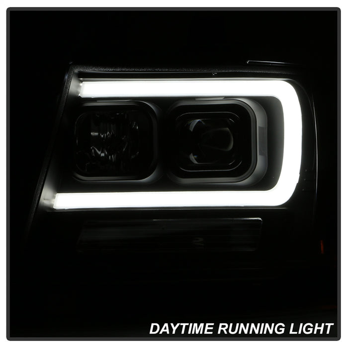 Spyder Auto 5085986 DRL Projector Headlights; Version 2; Incl. High H1 And Low H1; Black; - Truck Part Superstore