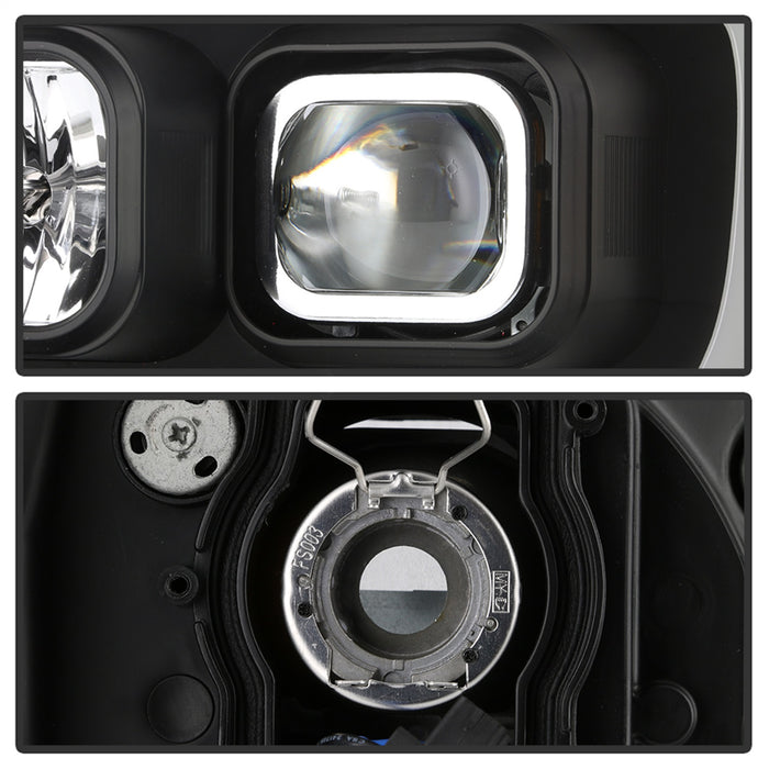 Spyder Auto 5085986 DRL Projector Headlights; Version 2; Incl. High H1 And Low H1; Black; - Truck Part Superstore