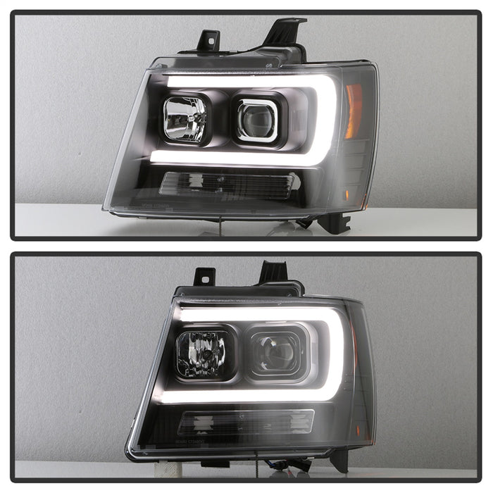 Spyder Auto 5085986 DRL Projector Headlights; Version 2; Incl. High H1 And Low H1; Black; - Truck Part Superstore