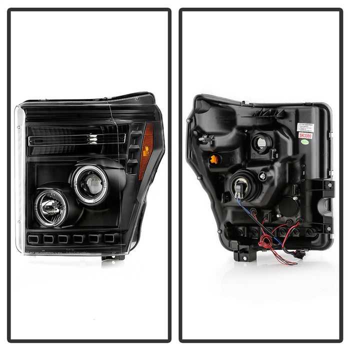 Spyder Auto 5086013 Halo LED Projector Headlights; DRL; Incl. High H1 And Low 9006; - Truck Part Superstore