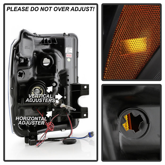 Spyder Auto 5086013 Halo LED Projector Headlights; DRL; Incl. High H1 And Low 9006; - Truck Part Superstore