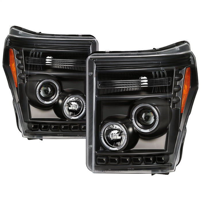 Spyder Auto 5086013 Halo LED Projector Headlights; DRL; Incl. High H1 And Low 9006; - Truck Part Superstore