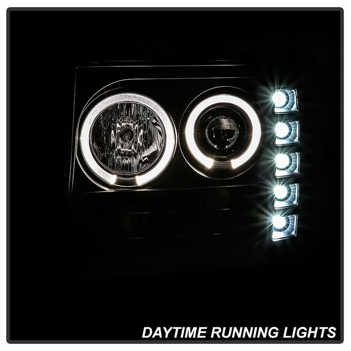 Spyder Auto 5086020 Halo LED Projector Headlights; Incl. High H1 And Low H1; Black; - Truck Part Superstore