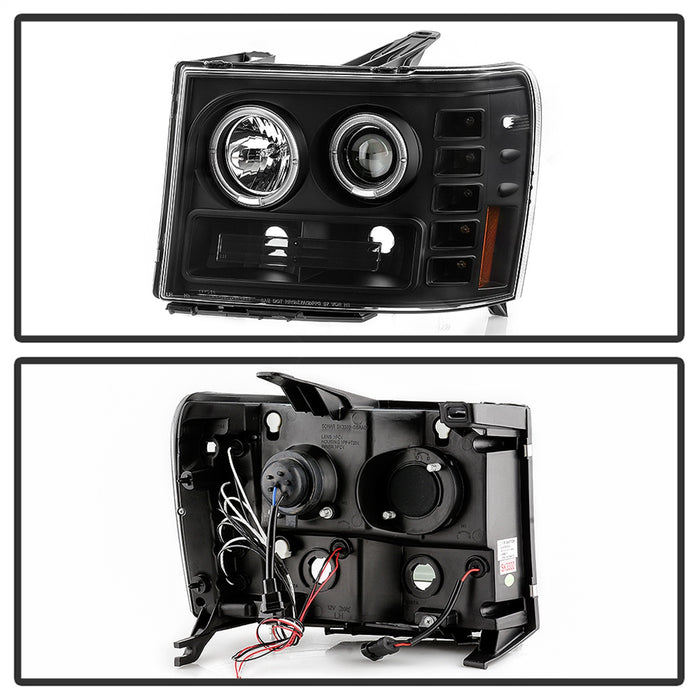Spyder Auto 5086020 Halo LED Projector Headlights; Incl. High H1 And Low H1; Black; - Truck Part Superstore