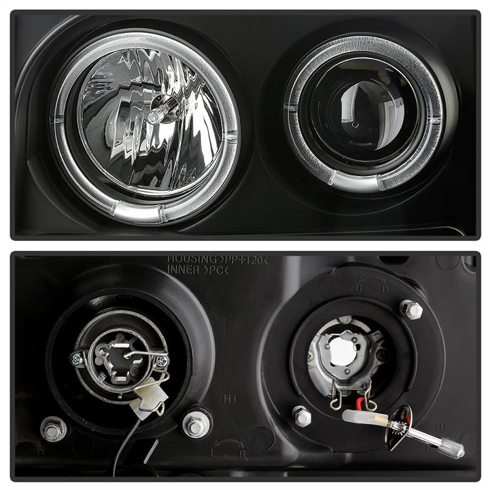 Spyder Auto 5086020 Halo LED Projector Headlights; Incl. High H1 And Low H1; Black; - Truck Part Superstore