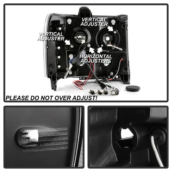 Spyder Auto 5086020 Halo LED Projector Headlights; Incl. High H1 And Low H1; Black; - Truck Part Superstore