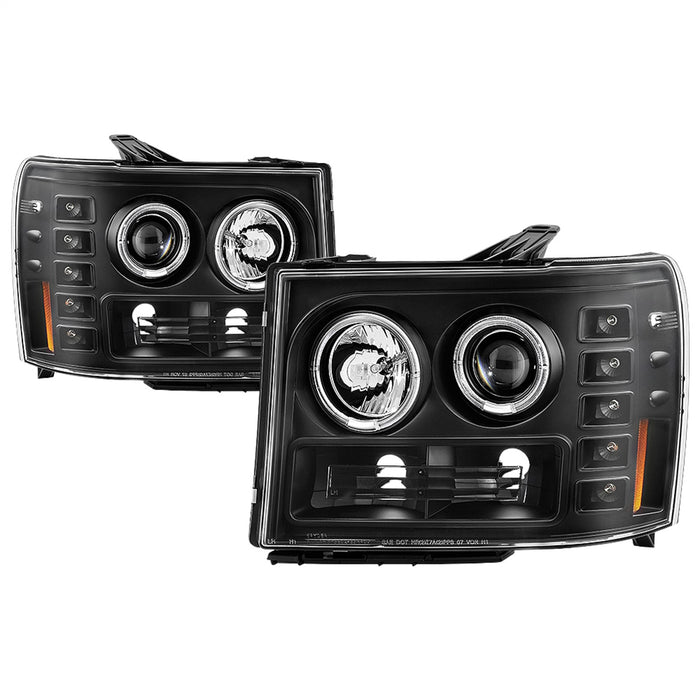 Spyder Auto 5086020 Halo LED Projector Headlights; Incl. High H1 And Low H1; Black; - Truck Part Superstore