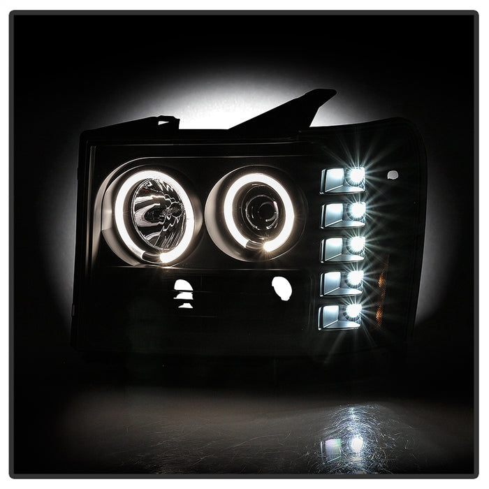 Spyder Auto 5086020 Halo LED Projector Headlights; Incl. High H1 And Low H1; Black; - Truck Part Superstore