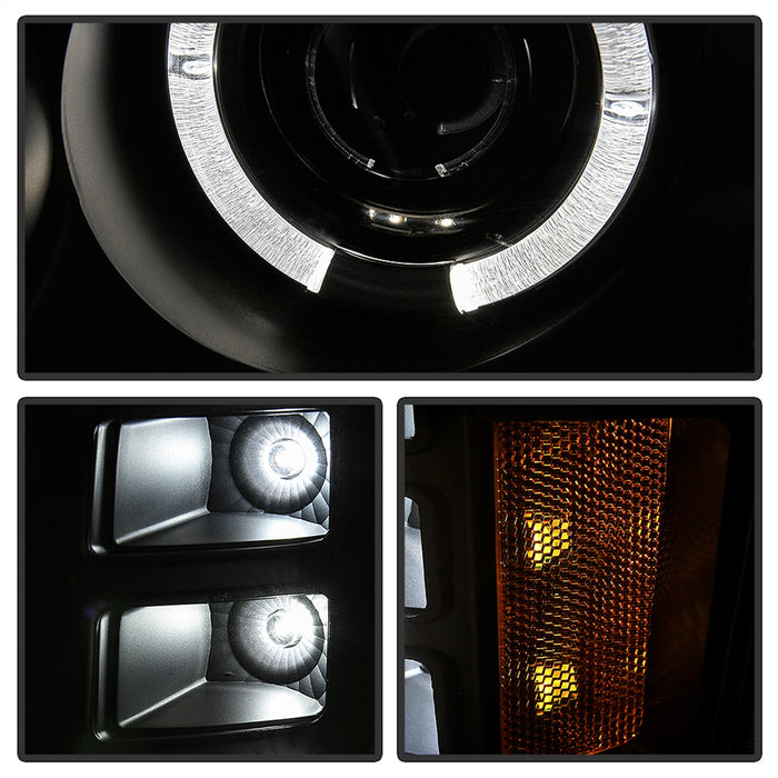 Spyder Auto 5086020 Halo LED Projector Headlights; Incl. High H1 And Low H1; Black; - Truck Part Superstore