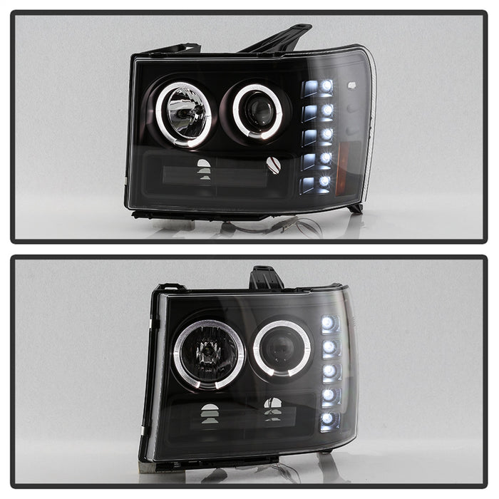 Spyder Auto 5086020 Halo LED Projector Headlights; Incl. High H1 And Low H1; Black; - Truck Part Superstore