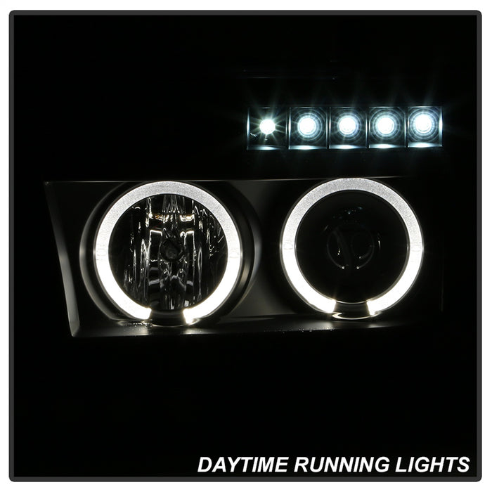 Spyder Auto 5086044 Halo LED Projector Headlights; Incl. High H1 And Low H1; Black; - Truck Part Superstore