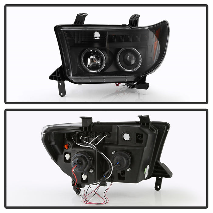 Spyder Auto 5086044 Halo LED Projector Headlights; Incl. High H1 And Low H1; Black; - Truck Part Superstore