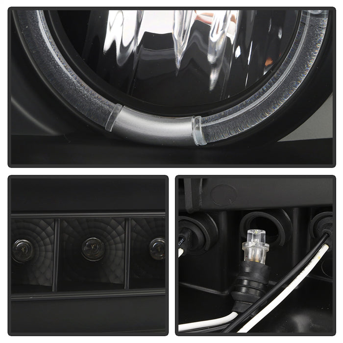 Spyder Auto 5086044 Halo LED Projector Headlights; Incl. High H1 And Low H1; Black; - Truck Part Superstore