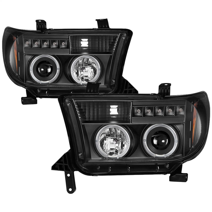Spyder Auto 5086044 Halo LED Projector Headlights; Incl. High H1 And Low H1; Black; - Truck Part Superstore