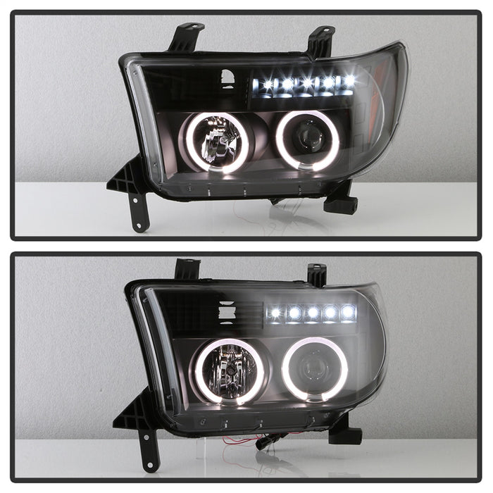 Spyder Auto 5086044 Halo LED Projector Headlights; Incl. High H1 And Low H1; Black; - Truck Part Superstore