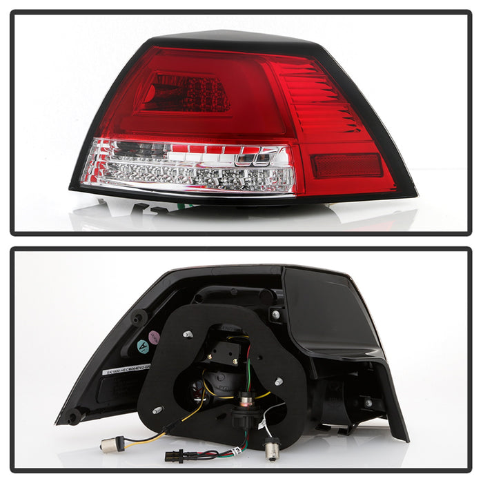 Spyder Auto 5086075 Light Bar LED Tail Lights; Version 2; Red Clear; - Truck Part Superstore