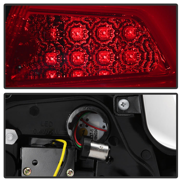 Spyder Auto 5086075 Light Bar LED Tail Lights; Version 2; Red Clear; - Truck Part Superstore