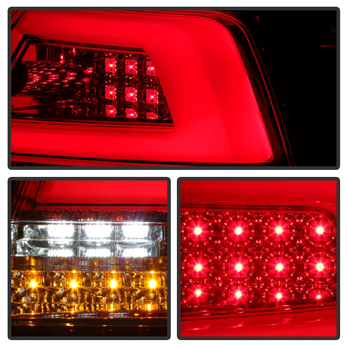 Spyder Auto 5086075 Light Bar LED Tail Lights; Version 2; Red Clear; - Truck Part Superstore