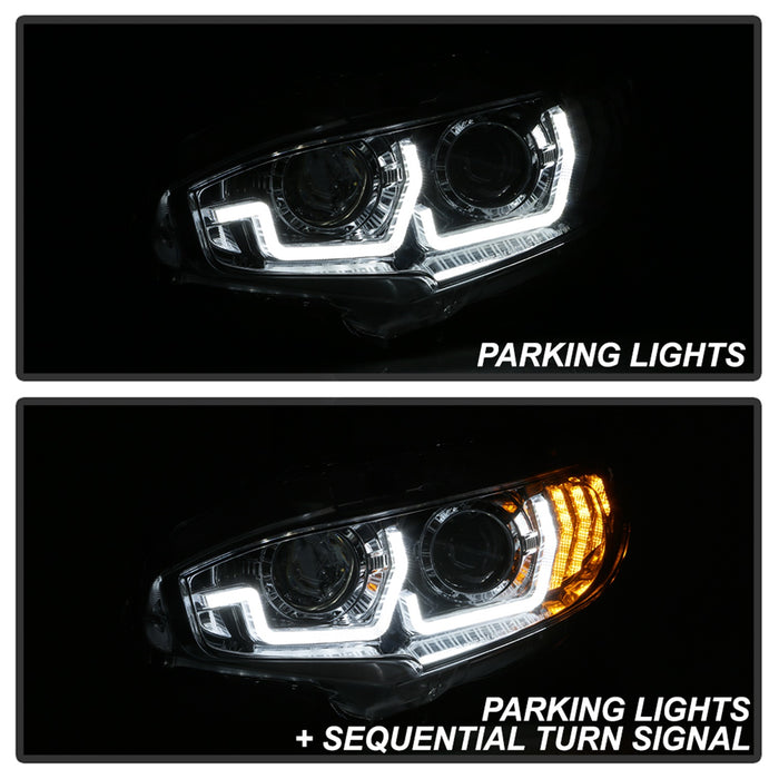 Spyder Auto 5086082 Projector Headlights; w/LED Sequential Turn Signal Lights; H1; Chrome; - Truck Part Superstore