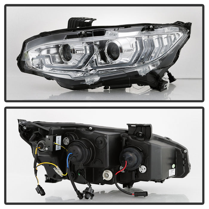 Spyder Auto 5086082 Projector Headlights; w/LED Sequential Turn Signal Lights; H1; Chrome; - Truck Part Superstore
