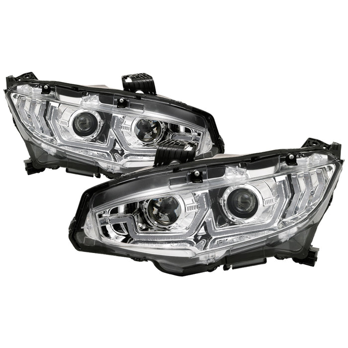 Spyder Auto 5086082 Projector Headlights; w/LED Sequential Turn Signal Lights; H1; Chrome; - Truck Part Superstore