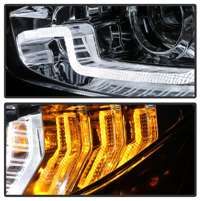 Spyder Auto 5086082 Projector Headlights; w/LED Sequential Turn Signal Lights; H1; Chrome; - Truck Part Superstore