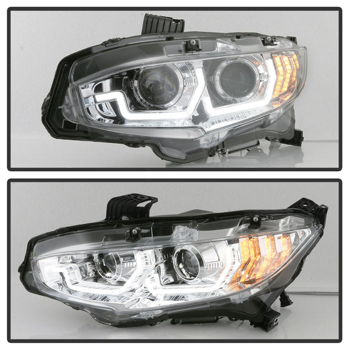 Spyder Auto 5086082 Projector Headlights; w/LED Sequential Turn Signal Lights; H1; Chrome; - Truck Part Superstore
