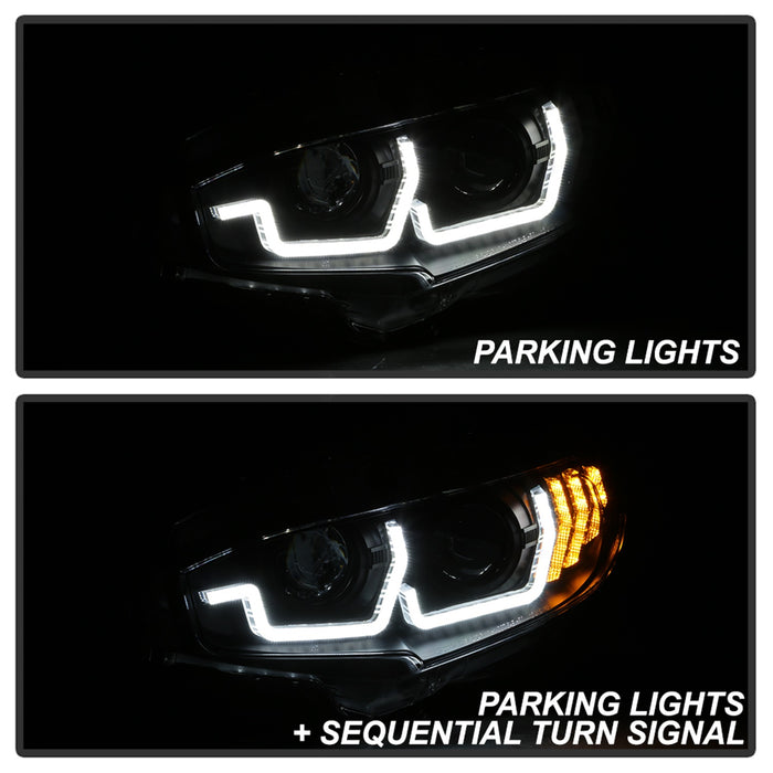 Spyder Auto 5086099 Projector Headlights; w/LED Sequential Turn Signal Lights; H1; Black; - Truck Part Superstore