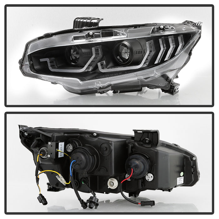 Spyder Auto 5086099 Projector Headlights; w/LED Sequential Turn Signal Lights; H1; Black; - Truck Part Superstore