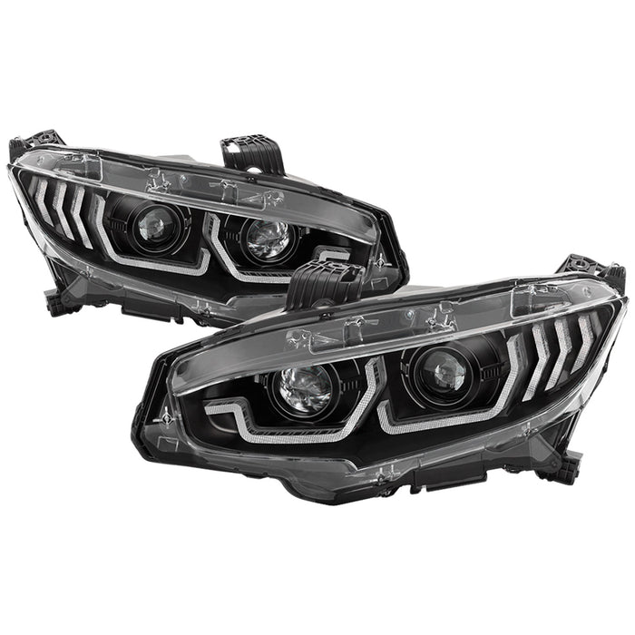 Spyder Auto 5086099 Projector Headlights; w/LED Sequential Turn Signal Lights; H1; Black; - Truck Part Superstore