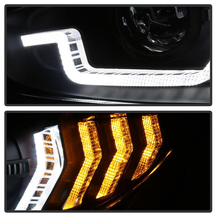 Spyder Auto 5086099 Projector Headlights; w/LED Sequential Turn Signal Lights; H1; Black; - Truck Part Superstore