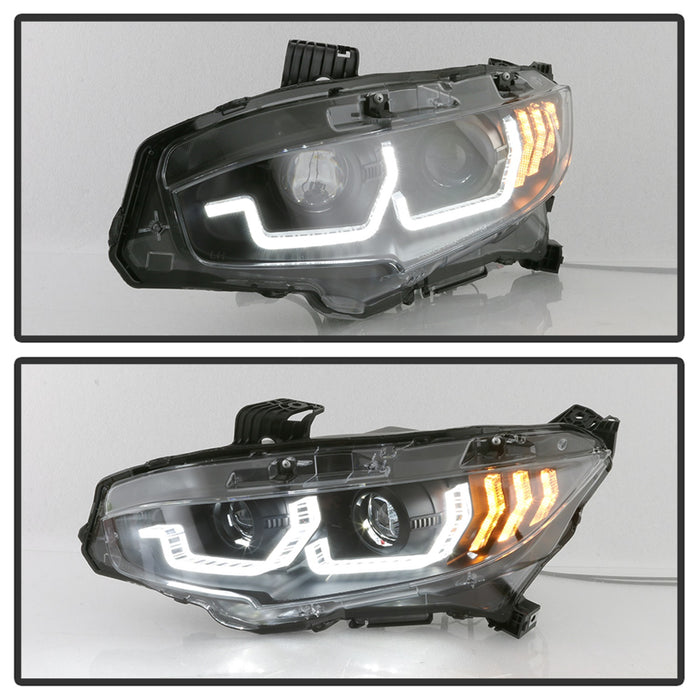 Spyder Auto 5086099 Projector Headlights; w/LED Sequential Turn Signal Lights; H1; Black; - Truck Part Superstore