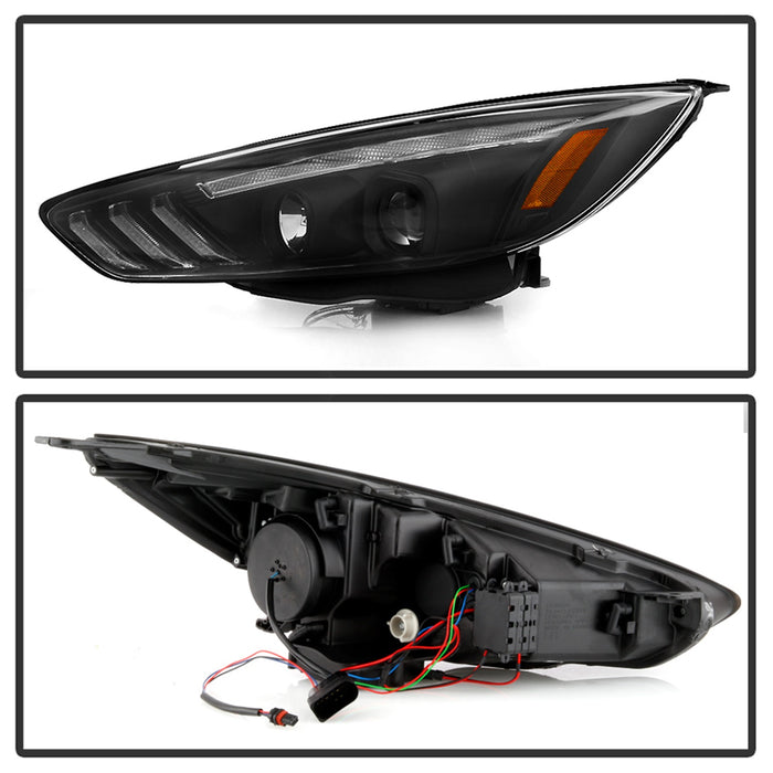 Spyder Auto 5086105 Projector Headlights; w/Sequential Turn Signal Light Bar; H1/H7; Black; - Truck Part Superstore