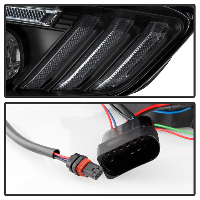 Spyder Auto 5086105 Projector Headlights; w/Sequential Turn Signal Light Bar; H1/H7; Black; - Truck Part Superstore