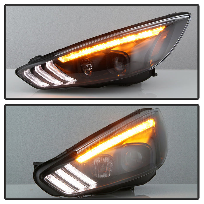 Spyder Auto 5086105 Projector Headlights; w/Sequential Turn Signal Light Bar; H1/H7; Black; - Truck Part Superstore
