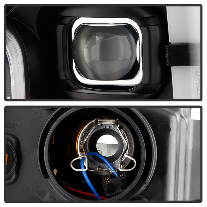 Spyder Auto 5086280 Projector Headlights; Incl. Low Beam-H7/High Beam-H1/Signal-LED; Black; - Truck Part Superstore