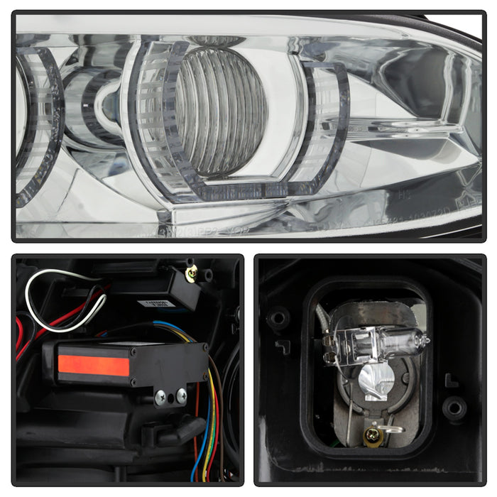 Spyder Auto 5086518 Projector Headlights; Low Beam D1S; Only Factory HID; Incl. LED-DRL; Chrome; - Truck Part Superstore