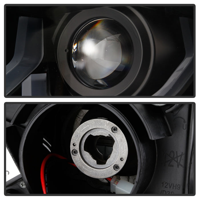 Spyder Auto 5086563 Projector Headlights; Incl. Low Beam-H9/High Beam-H9/Signal-7440NA; Black; - Truck Part Superstore