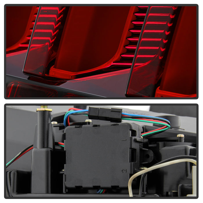 Spyder Auto 5086716 LED Tail Lights; Black; Red Light Bar; - Truck Part Superstore