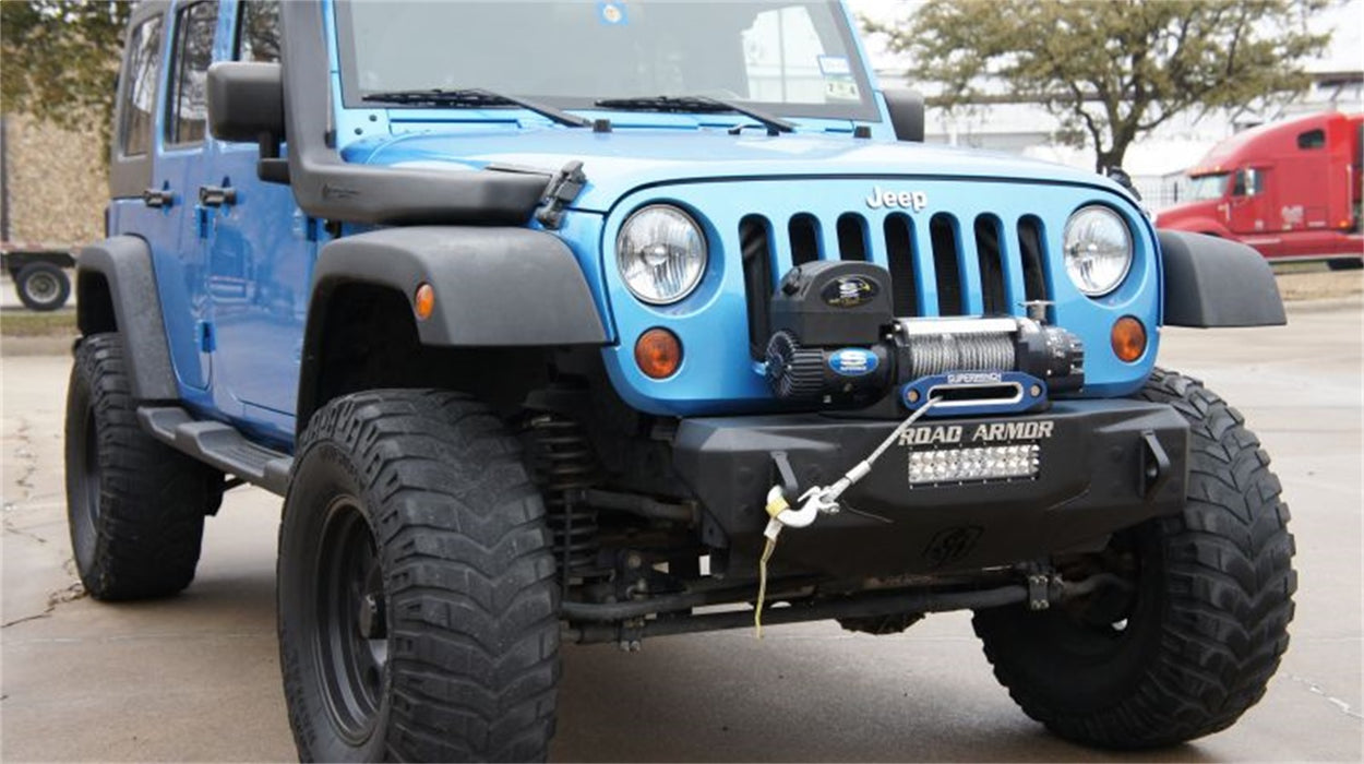 Road Armor 509R0B Stealth Stubby Winch Front Bumper; Steel; Satin Black; - Truck Part Superstore