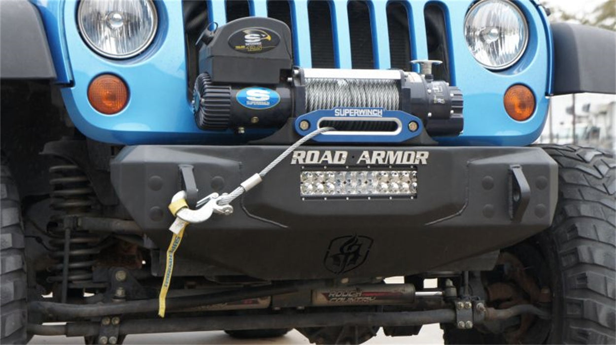 Road Armor 509R0B Stealth Stubby Winch Front Bumper; Steel; Satin Black; - Truck Part Superstore