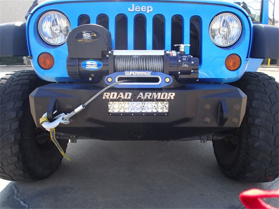 Road Armor 509R0B Stealth Stubby Winch Front Bumper; Steel; Satin Black; - Truck Part Superstore