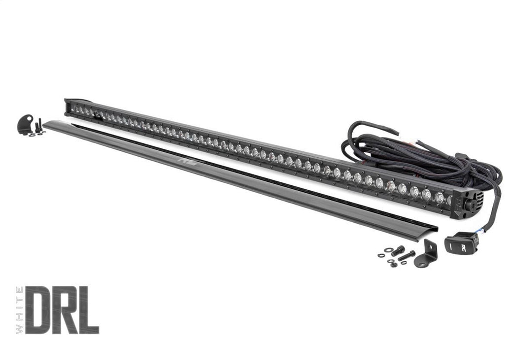 Rough Country 70750BLDRL 50 Inch Straight CREE LED Light Bar Single Row Black Series w/Cool White DRL Rough Country - Truck Part Superstore